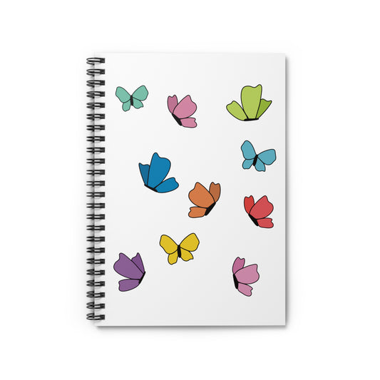 Spiral Notebook - Ruled Line rainbow butterfly