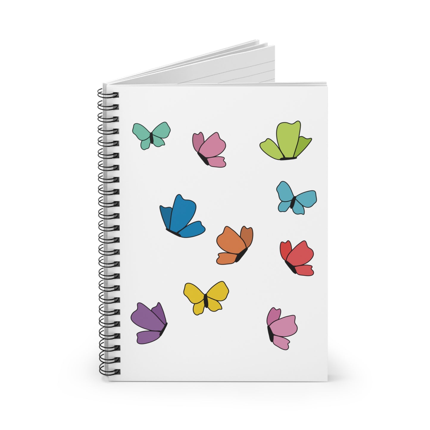 Spiral Notebook - Ruled Line rainbow butterfly